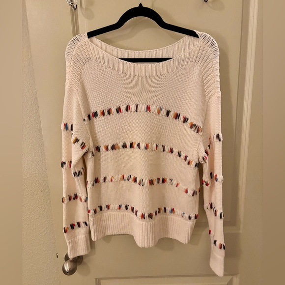 Lou & Grey Sweaters - Lou & Grey for LOFT Rainbow Stitch Cotton Sweater - Artsy, quirky, unique